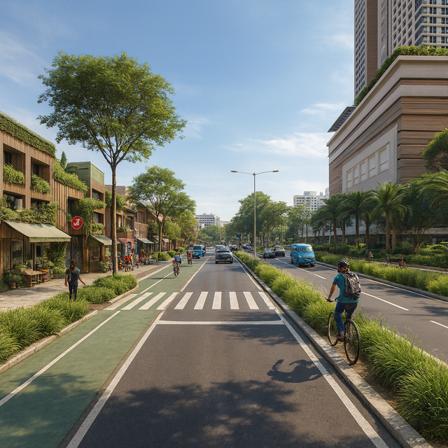 AI-generated streetscape using a prompt without local/contextual information